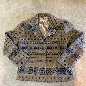 ORVIS Southwest Blanket Print  JACKET Aztec Tribal  Size L  LARGE COAT Navajo
